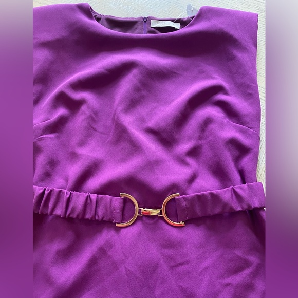 Sublini NWT  Women's Shoulder Pad Tank Dress Sleeveless/ Purple Size M . - Picture 6 of 13